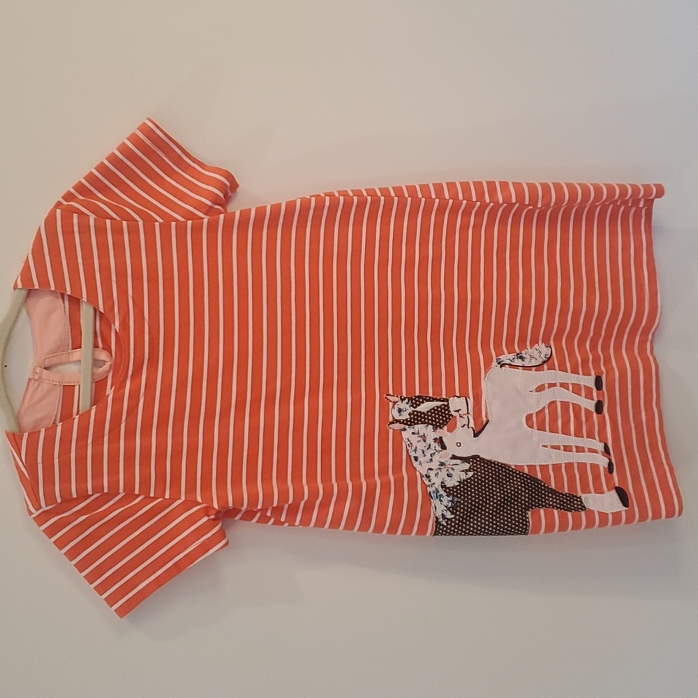 5T Orange striped Horse Dress